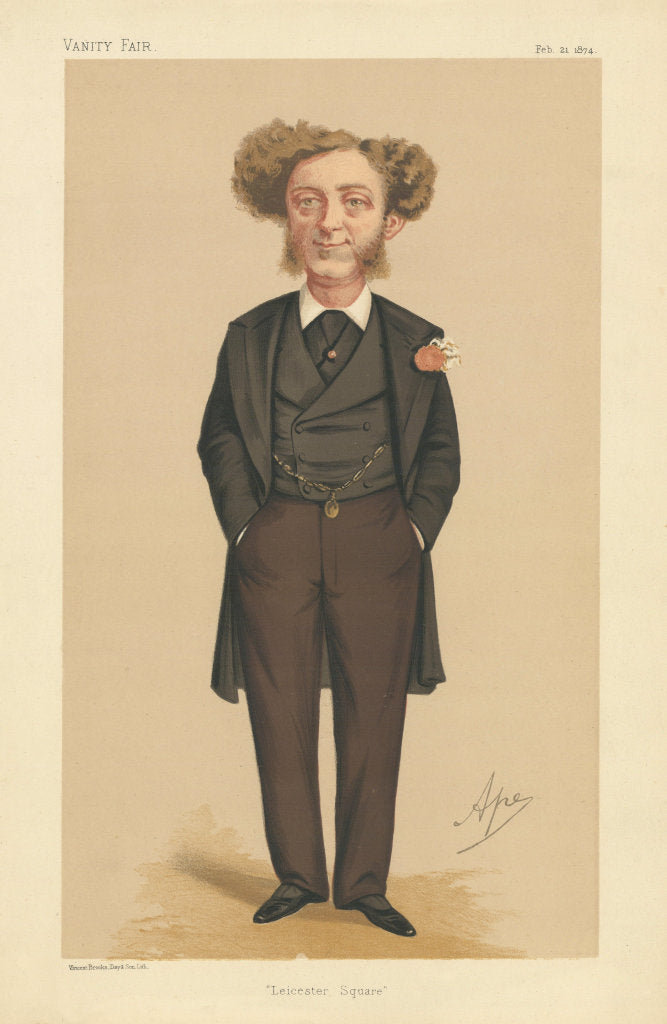 VANITY FAIR SPY CARTOON Albert Grant 'Leicester Square' Finance. By Ape 1874